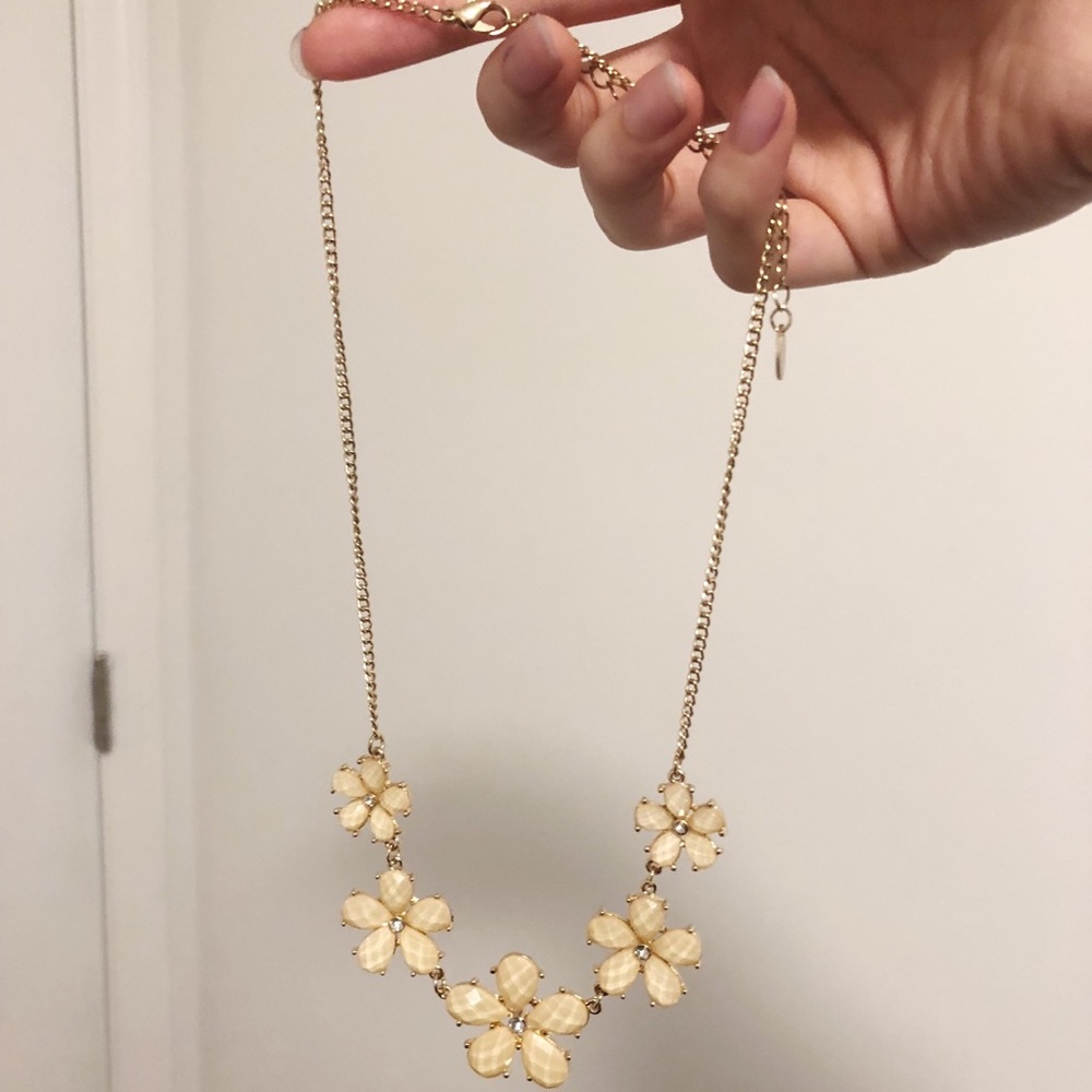 Claire’s Rose Gold Flower Statement Necklace